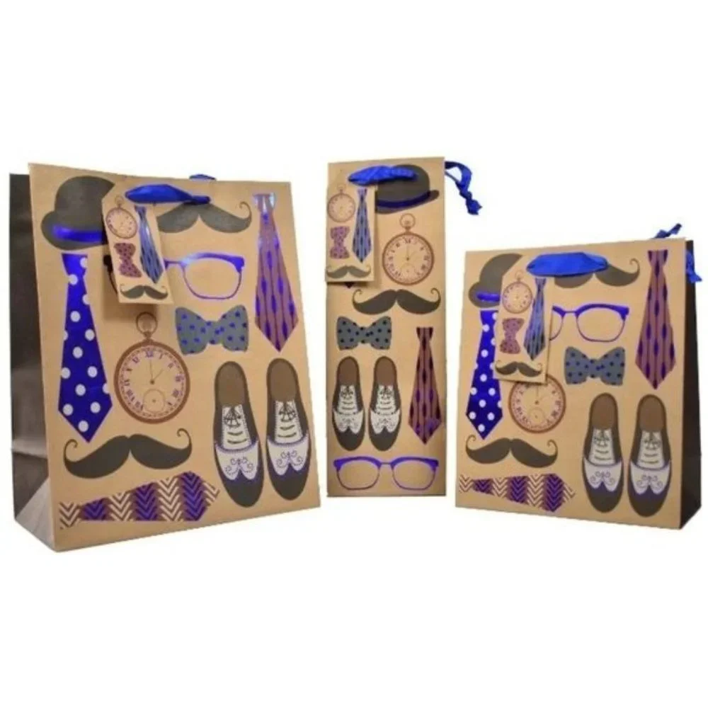 Retro Gift Bags -- Father's Day - Dad's Birthday - Boy Baby Shower - Nostalgic